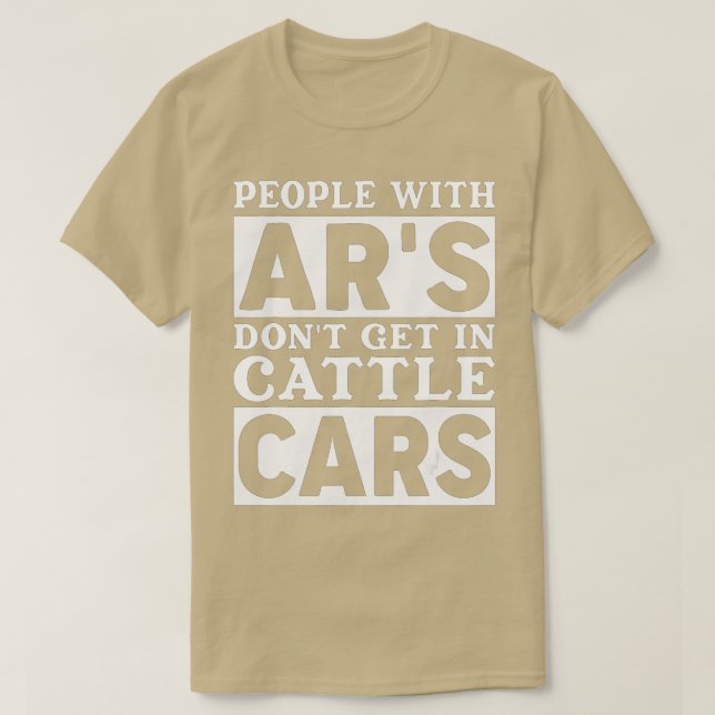 Camiseta Pessoas Com Ars Não Entram Em Carros De Bovinos En (Frente do Design)