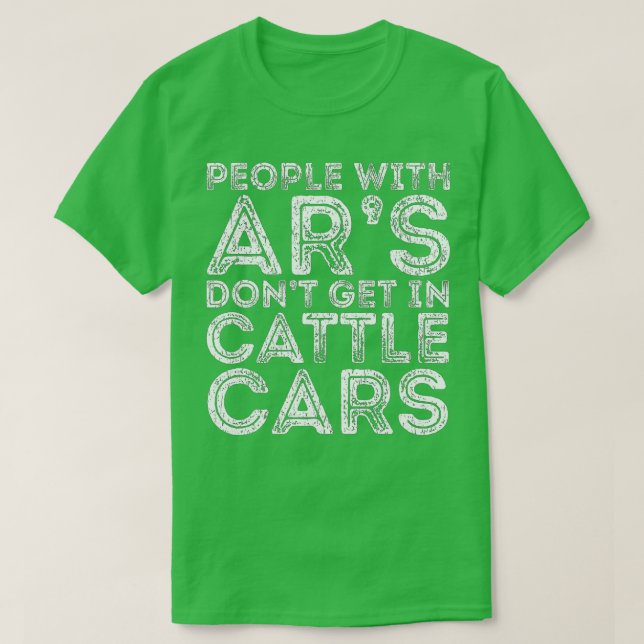 Camiseta Pessoas Com Ars Não Entram Em Carros De Bovinos En (Frente do Design)