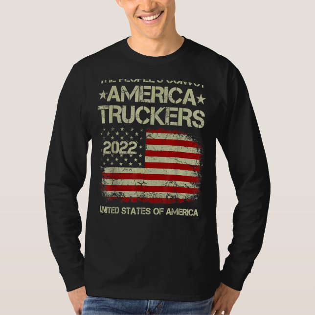 Camiseta Pessoas Convoys 2022 America Truckers Freights Con (Frente)