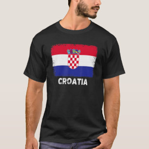 Camiseta Pessoas Croata Vintage Croácia Flag