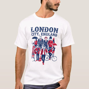 Camiseta Pessoas da Cidade de Londres Inglaterra Reino Unid