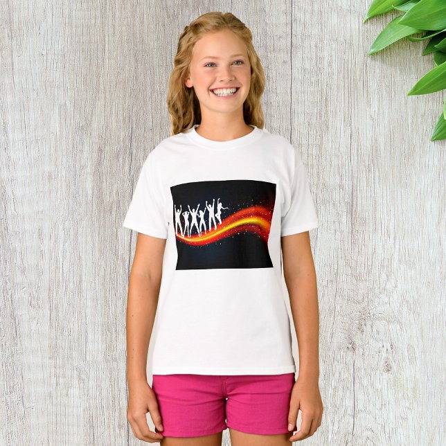 Camiseta Pessoas Dançando Silhuettes Girls T Shirt (Criador carregado)