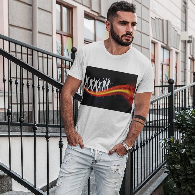 Camiseta Pessoas Dançando Silhuettes Mens T-Shirt (Criador carregado)