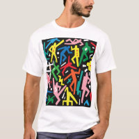 Pessoas dançantes, padrão de conjunto de rabiscos.