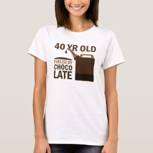 Camiseta Pessoas de 40 anos abastecidas pelo chocolate