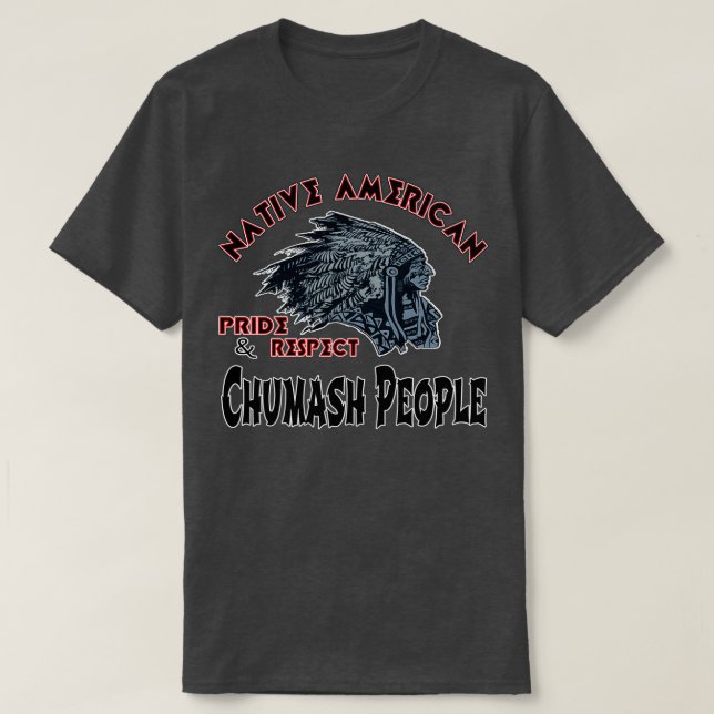 Camiseta Pessoas de Chumash Americanas  (Frente do Design)