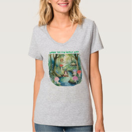 Camiseta Pessoas de Cogumelo Bonitas com Amigos da Floresta