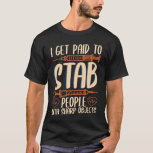 Camiseta Pessoas de facadas de assistente de flebotomia par