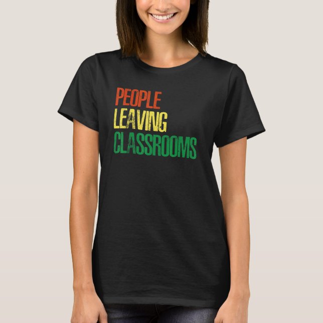 Camiseta Pessoas Deixando Salas de Aula Plc 2 (Frente)