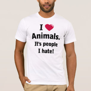 Camiseta Pessoas do t-shirt do ódio dos animais do amor