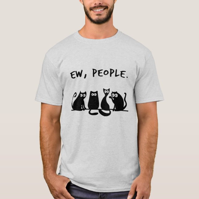 Camiseta Pessoas Engraçadinhas Gatos Pretos Meow (Frente)