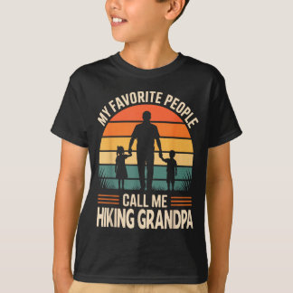 Camiseta Pessoas favoritas chamam vovô de pôr do sol retrô