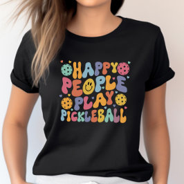 Camiseta Pessoas felizes Coloridas Jogam Pickleball