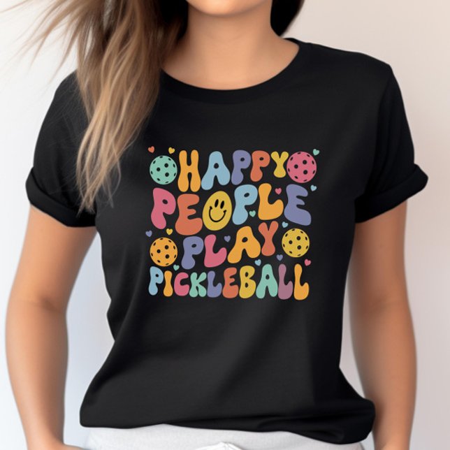 Camiseta Pessoas felizes Coloridas Jogam Pickleball (Criador carregado)