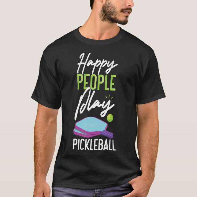 Camiseta Pessoas Felizes de Pickleball Jogam Picleball 1 (Frente)