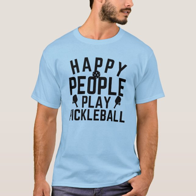 Camiseta Pessoas Felizes Jogam Pickleball (Frente)