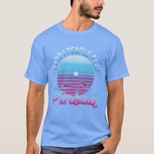 Camiseta Pessoas Felizes Jogam Pinball Retro Família dos An