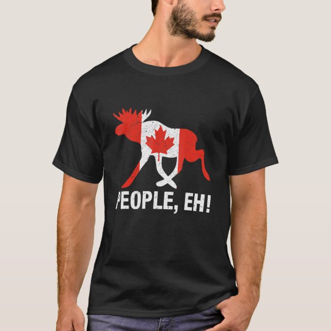 Camiseta Pessoas! Funny Canada Moose Maple Leaf Canada (Frente)