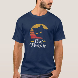Camiseta Pessoas! Gato Engraçado Vintage Oitava Estilo Sol 