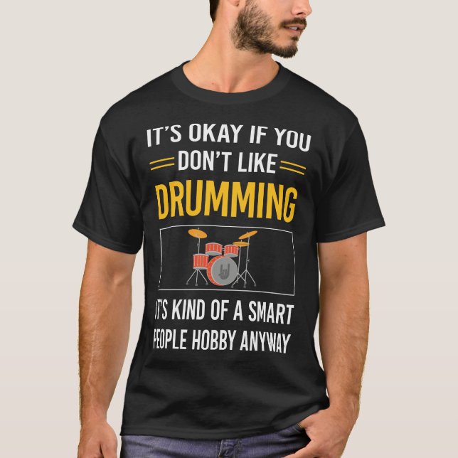 Camiseta Pessoas Inteligentes Bateristas Bateria Tambores (Frente)