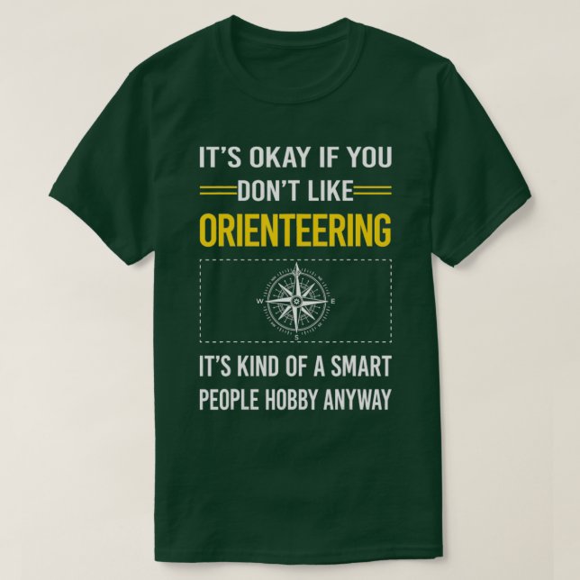 Camiseta Pessoas Inteligentes Engraçadas Orienteando Navega (Frente do Design)