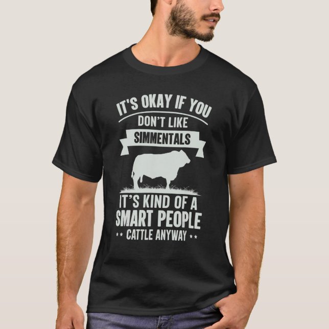 Camiseta Pessoas Inteligentes Fazendeiro de Gado  Raça de V (Frente)