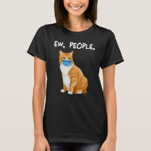 Camiseta Pessoas Manx Ew Gato Engraçado Usando Máscara Faci