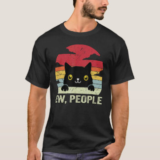 Camiseta Pessoas Más Gato Preto Vintage Para Amante de Gato