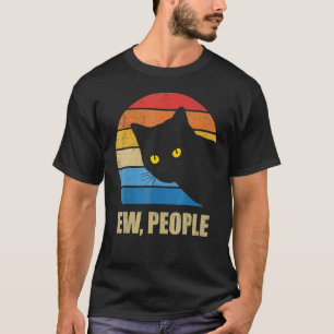 Camiseta Pessoas Más Gato Preto Vintage Retro Gato Essencia