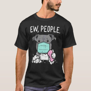 Camiseta Pessoas Máscara Pitbull Social Distanciamento Quar