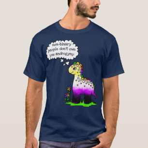 Camiseta Pessoas não binárias não devem a você androgny