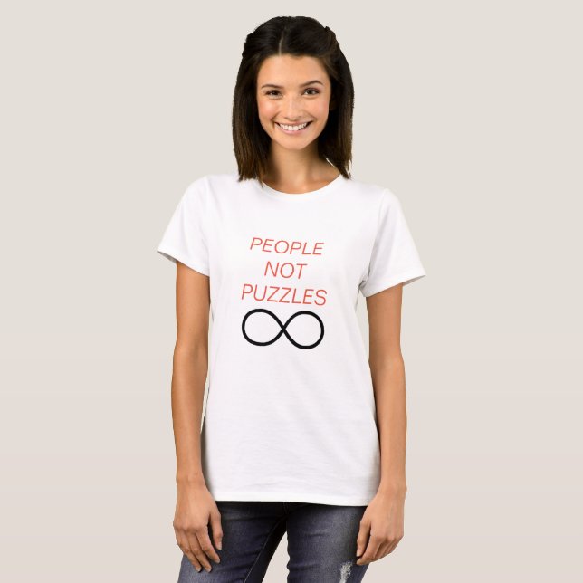 Camiseta Pessoas não dos quebra-cabeça (Frente Completa)