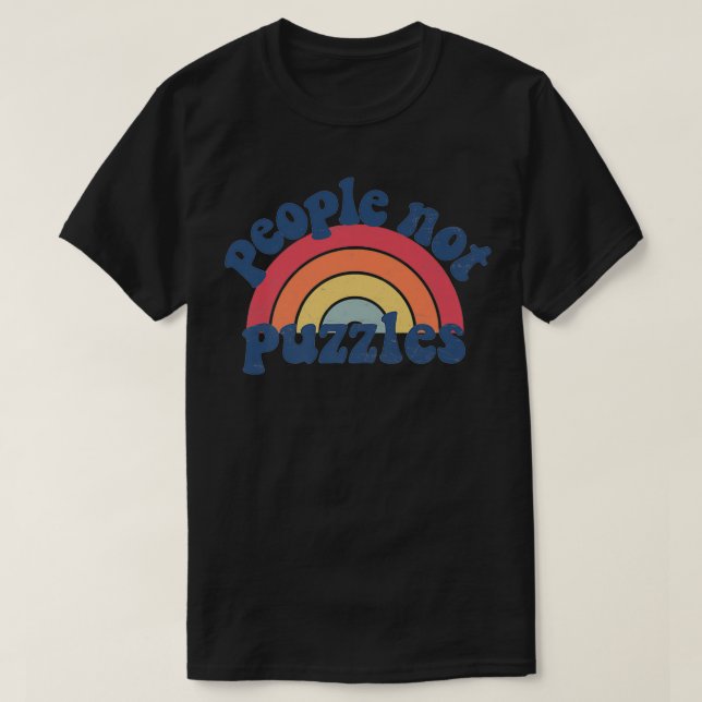 Camiseta Pessoas Não-Quebra-cabeça Inclusão Neurodiversity  (Frente do Design)