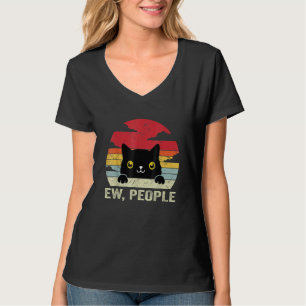 Camiseta Pessoas nojentas gato preto vintage para amante de