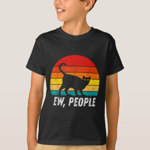 Camiseta Pessoas nojentas gato retrô engraçado introvertido