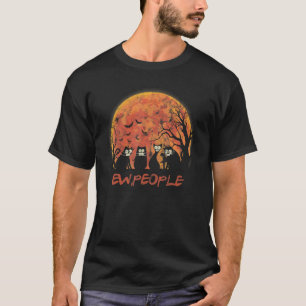Camiseta Pessoas nojentas gatos máscara preta lua cheia ver