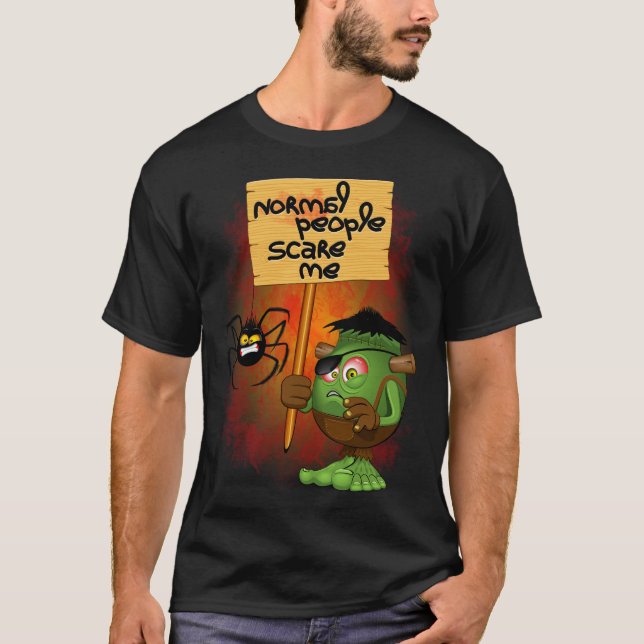 Camiseta 'Pessoas normais me assustam' Humorista Frankenste (Frente)