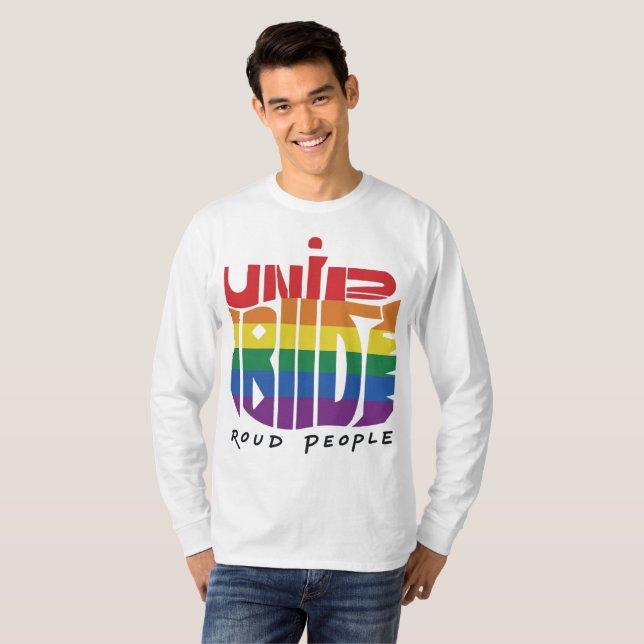 Camiseta "Pessoas Orgulho Unida" (Frente Completa)