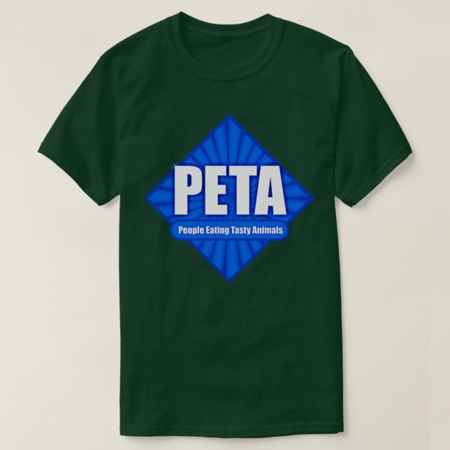 Camiseta PESSOAS PETA comendo animais desagradáveis (Frente do Design)
