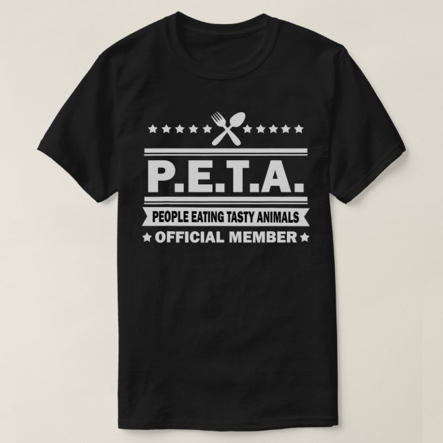 Camiseta PESSOAS PETA comendo animais desagradáveis Engraça (Frente do Design)