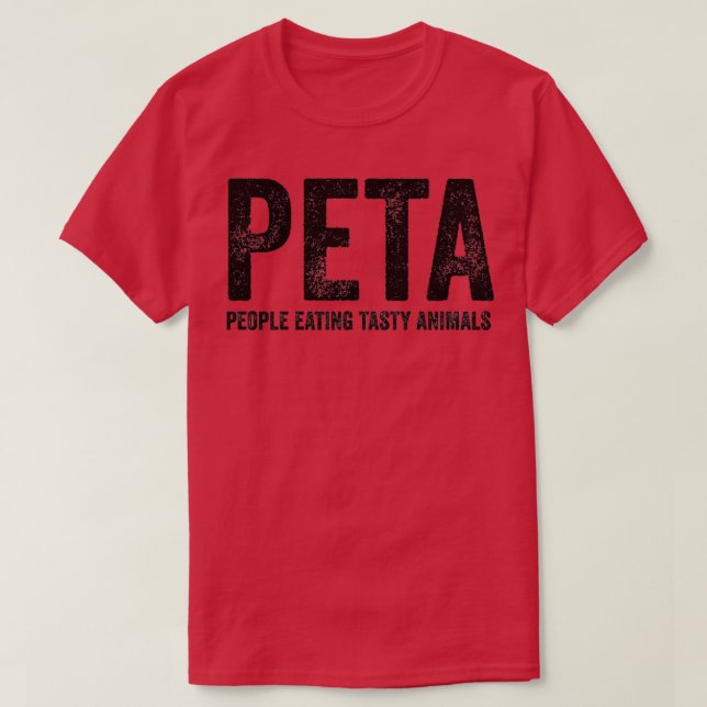 Camiseta Pessoas Peta Comendo Animais Saborosos (Frente do Design)
