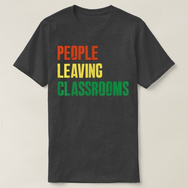 Camiseta Pessoas Saindo das Salas de Aula PLC (Frente do Design)