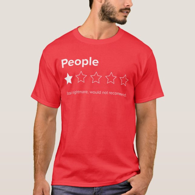 Camiseta Pessoas Uma Estrela Pesadelo Total Não Recomendari (Frente)