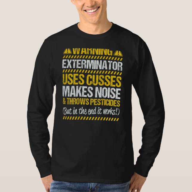 Camiseta Pest Control Throws Pesticides Exterminator (Frente)