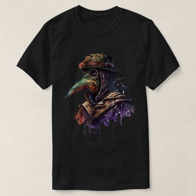 Camiseta Pestdoktor Rabe - Mittelalter Steampunk Plague Doc (Frente do Design)