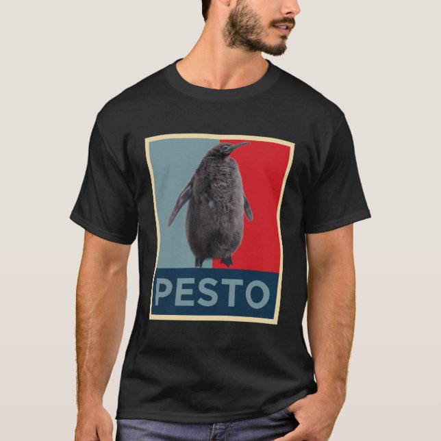Camiseta Pesto Penguin: Hope Poster Style Design (Frente)