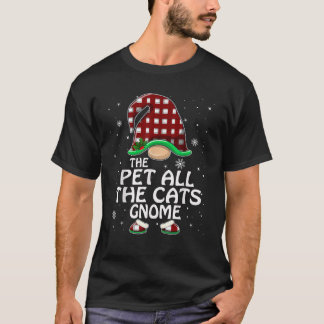 Camiseta Pet All The Cats Gnome Buffalo Red Plaid Matching 
