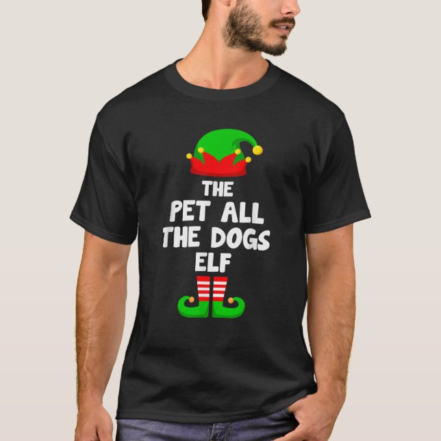 Camiseta Pet All The Dogs Elf Matching Family Christmas  (Frente)