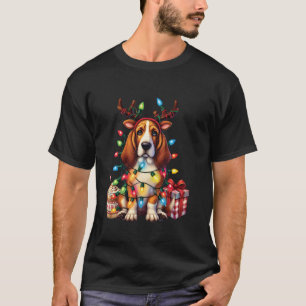 Camiseta Pet Animal Basset Dog Lover Reindeer Christm