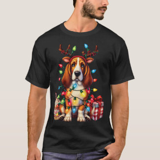 Camiseta Pet Animal Basset Hound Dog Lover Reindeer Christm